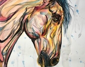 11x16” Watercolor Horse Painting- “Strong Stance” Equestrian Art