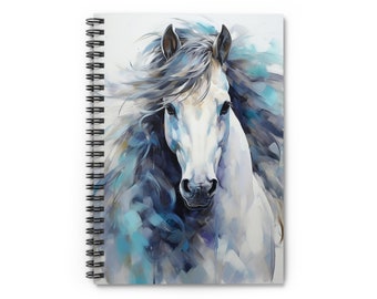 White Horse Art - Spiral Notebook - Ruled Line 6x8"