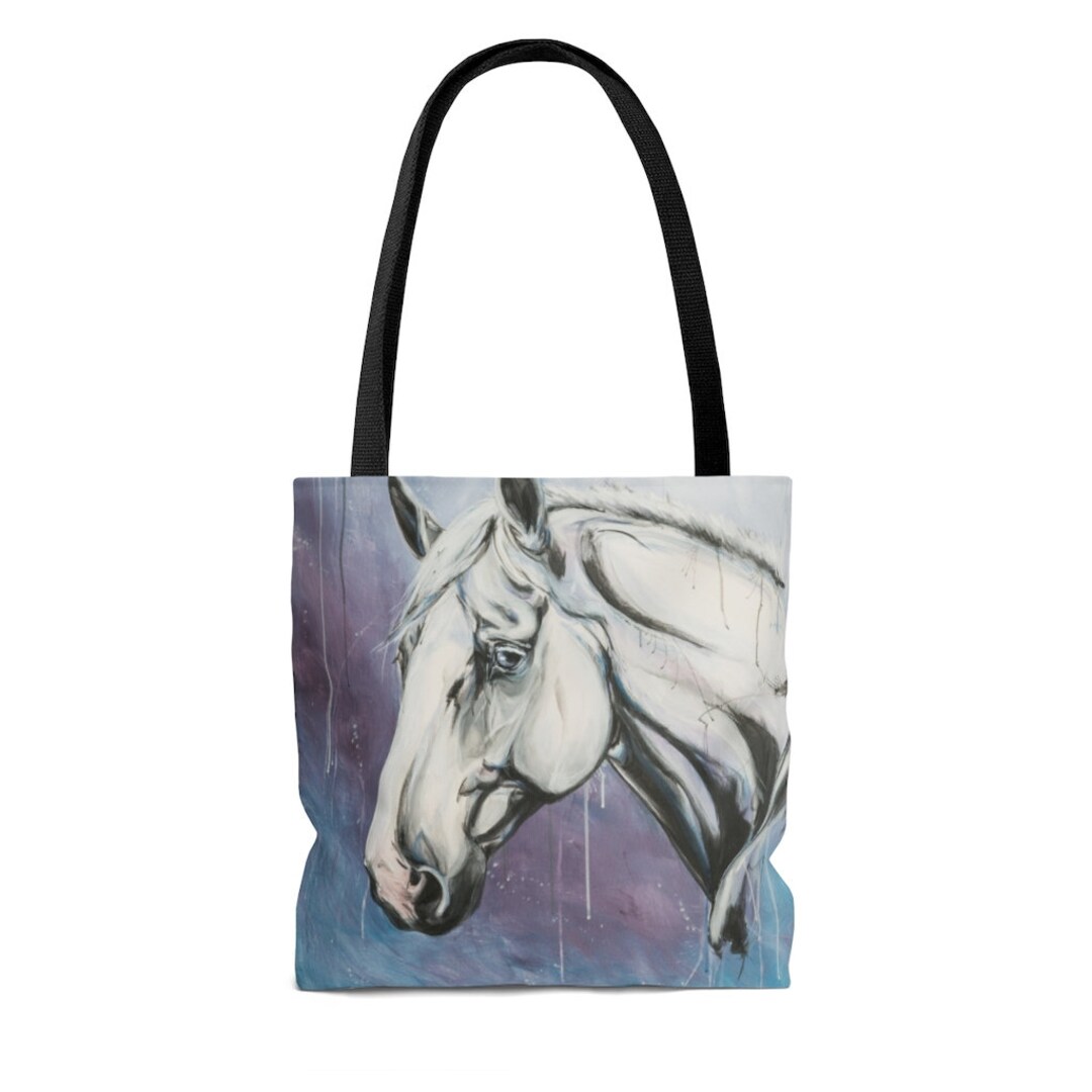 White Horse Tote Bag for Equestrians - Etsy