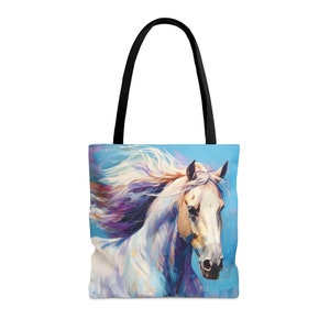 Ecuestre del amante del caballo blanco Bolsa de tela imagen 7