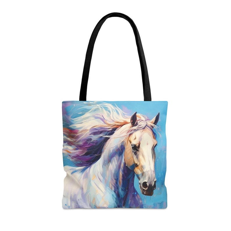 Ecuestre del amante del caballo blanco Bolsa de tela imagen 7