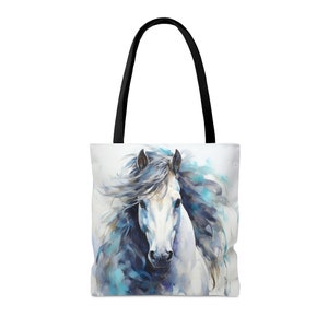Ecuestre del amante del caballo blanco Bolsa de tela imagen 8