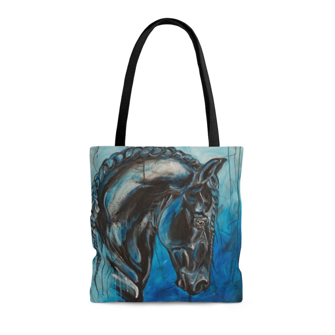 Braided Friesian Horse AOP Tote Bag - Etsy