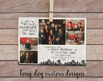 Custom Christmas Card with Photos- it’s the most wonderful time of the year - Digital Printable