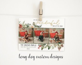 Christmas Card with Photo/Picture//It's the most Wonderful time of the year - Digital Printable