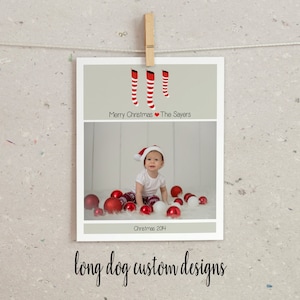 Cartão de Natal personalizado com foto - impressão digital