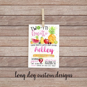 Two-tti Fruity 2nd Birthday Invitation - Digital 5x7