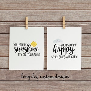 You are my sunshine - Nursery Wall Art - Digital
