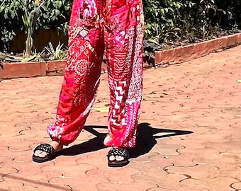 Handmade Patchwork Harem Pants – Bohemian Cotton Lounge Trousers