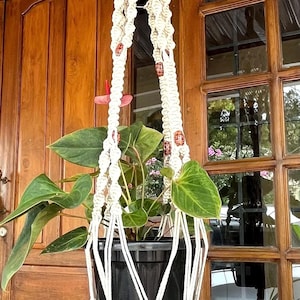 Handmade Macrame Plant Hanger | Jute Rope Boho Decor xtra long plant holder