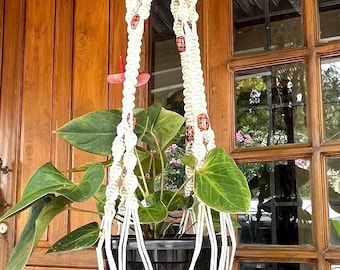 Handmade Macrame Plant Hanger | Jute Rope Boho Decor xtra long plant holder