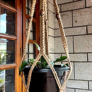 Handgemaakte jute macrame plantenhanger | Boho-cadeau voor binnentuindecoratie