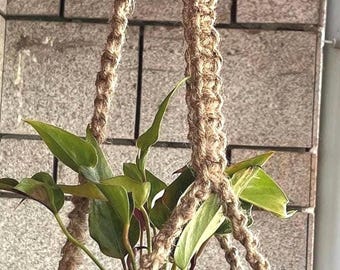 Handmade Jute Macrame Plant Hanger | Boho Indoor Garden Decor gift