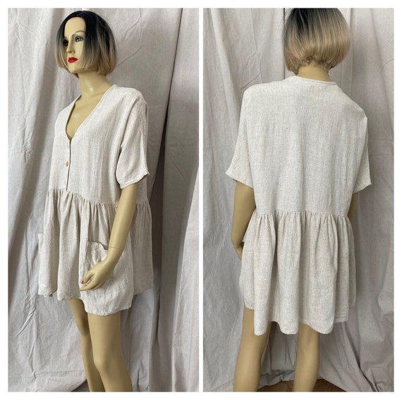 Oversize cotton babydoll dress