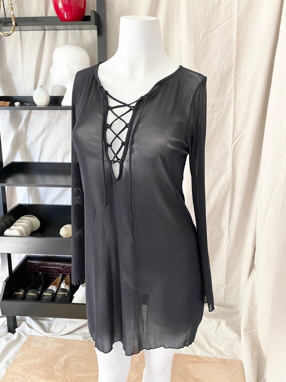 1990s sheer witchy mini dress