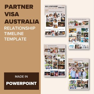 Partner Visa Australia Template - Relationship Timeline (Power Point/ Google Slides template)