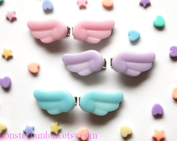 Cute Pastel Wing Hair Clips Fairy Kei Hair Clips, Kawaii Hair Clips