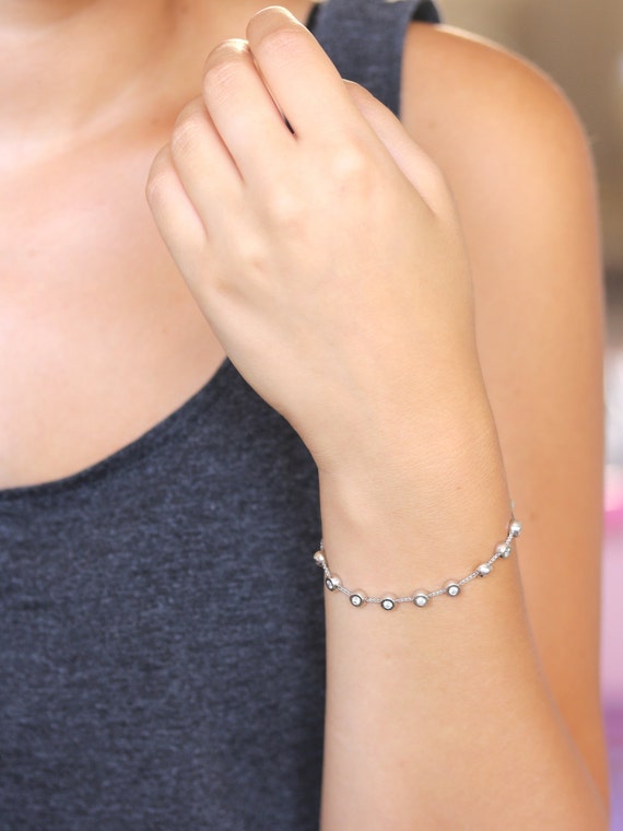Buy 18K 19.41 Ctw Princess VS Diamond Encrusted Bracelet 8.5 White Gold  Online in India - Etsy