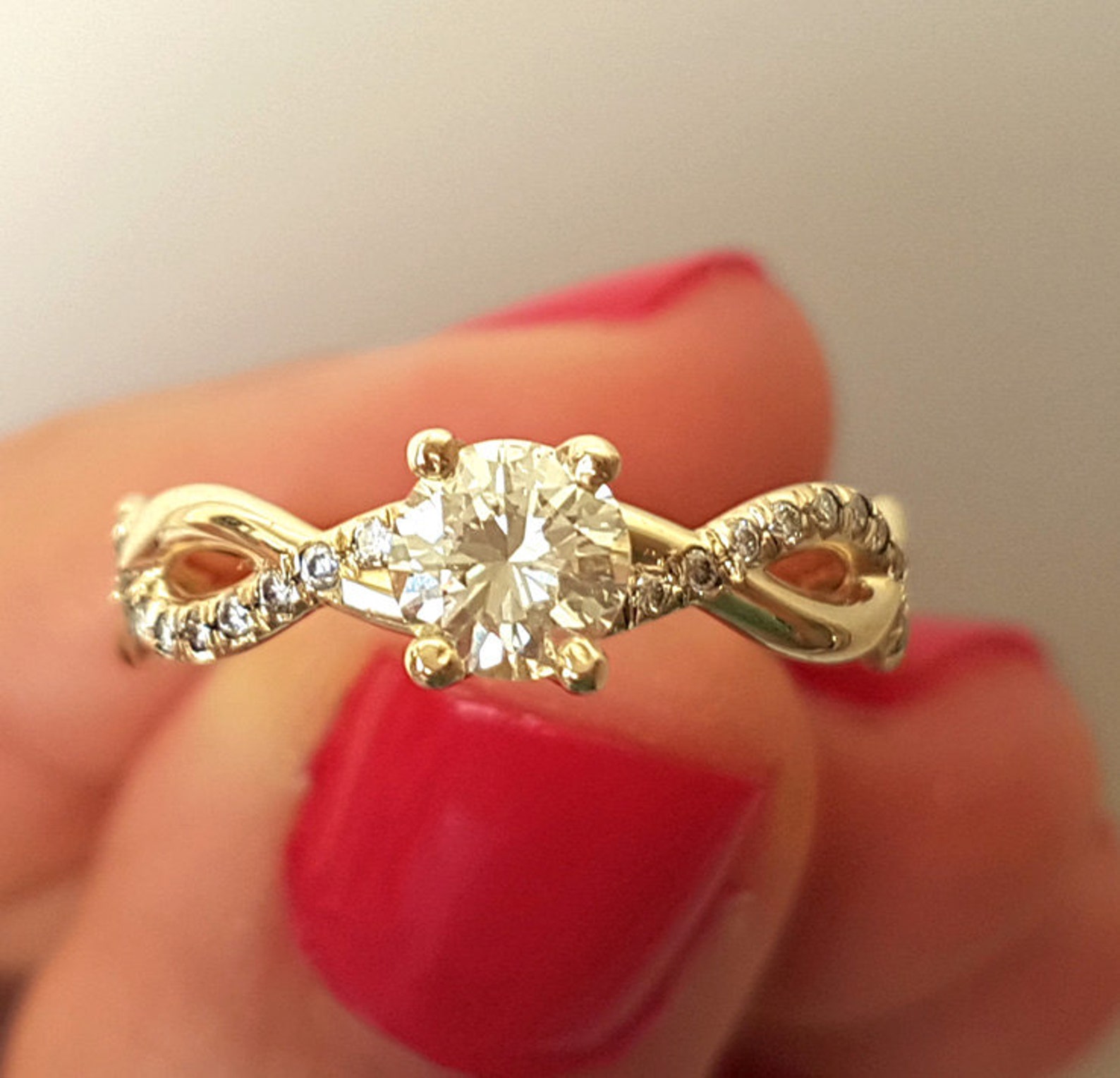 Infinity Engagement Ring Infinity Diamond Ring Infinity Etsy