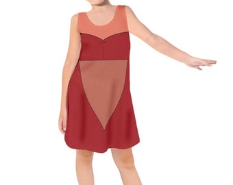 Kid's Red Bimbette  Inspired Sleeveless Dress