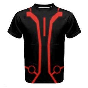 Men&#39;s Tron Legacy Red Inspired Short Sleeve Shirt