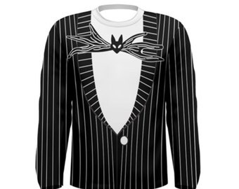 Men's Jack Skellington Inspired Long Sleeve Shirt
