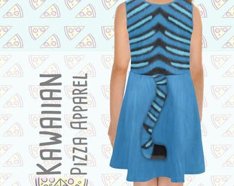 Kid's Derpy Tiger Inspired Sleeveless Skater Dress