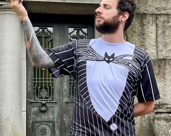 Jack Skellington inspiriertes Athletik-Shirt für Herren