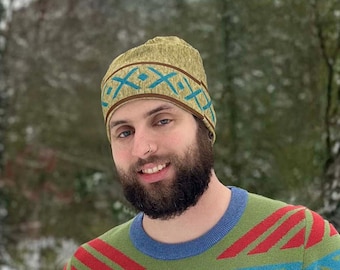 Op eiken geïnspireerde beanie met all-over print