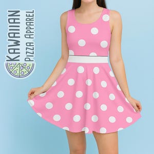 Women&#39;s Minnie Pink Inspired Skater Dress