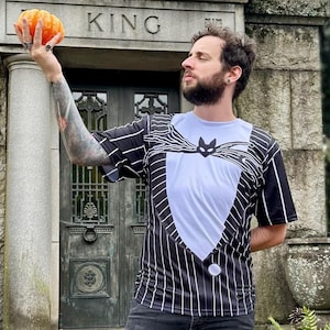 Men's Jack Skellington Inspired ATHLETIC Short Sleeve Shirt