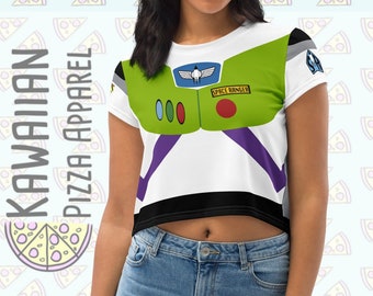 Women's Buzz Inspired All-Over Print Crop Tee
