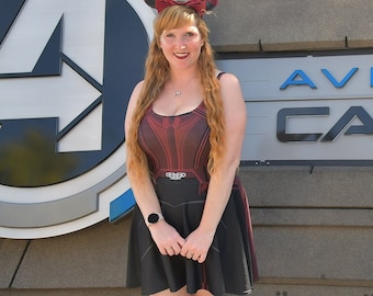 Women&#39;s Scarlet Witch Inspired Skater Dress