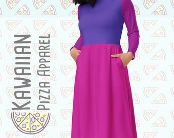 Women's Madam Mim Inspired All-over print long sleeve midi dress