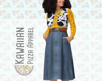 Women's Woody Inspired All-over print long sleeve midi dress