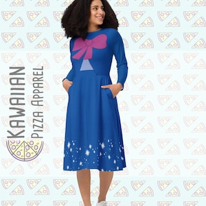 Women&#39;s Fairy Godmother Inspired All-over print long sleeve midi dress