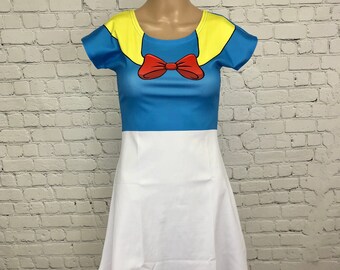 Donald Inspired Short Sleeve Skater Dress