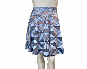 Epcot Spaceship Earth Inspired High Waisted Skirt