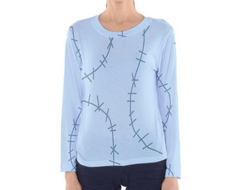 Women's Sally Inspired Stitches Long Sleeve V-Neck Shirt