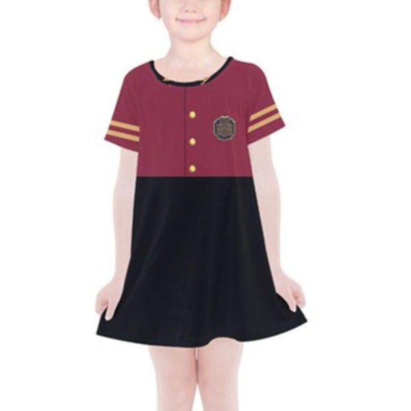 Kid's Bellhop Tower of Terror Inspired Short Sleeve Dress