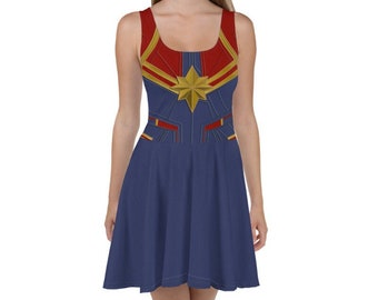 Women's Capt. Danvers Inspired Skater Dress
