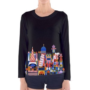 Women&#39;s It&#39;s a Small World Inspired Long Sleeve V-Neck Shirt