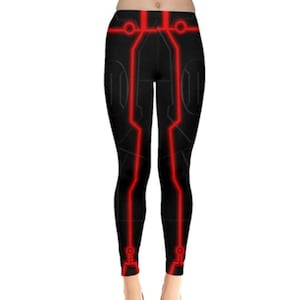 Women&#39;s Red Tron Inspired Leggings