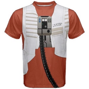 Men&#39;s Poe Dameron Rebel Pilot   Inspired Short Sleeve Shirt