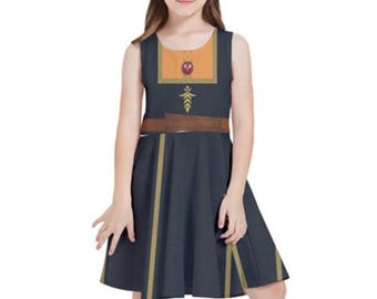 Kid's Anna     Inspired Sleeveless Skater Dress