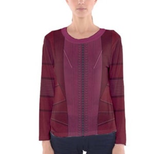 Women&#39;s Wanda Scarlet Witch Inspired Long Sleeve V-Neck Shirt