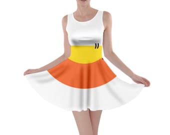 Women's Candy Corn Inspired Skater Dress