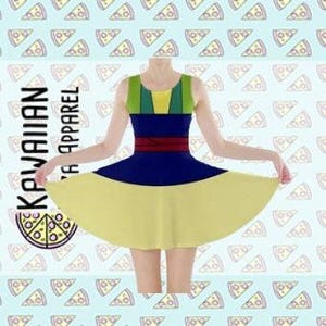 Women&#39;s Green Mulan Inspired Skater Dress