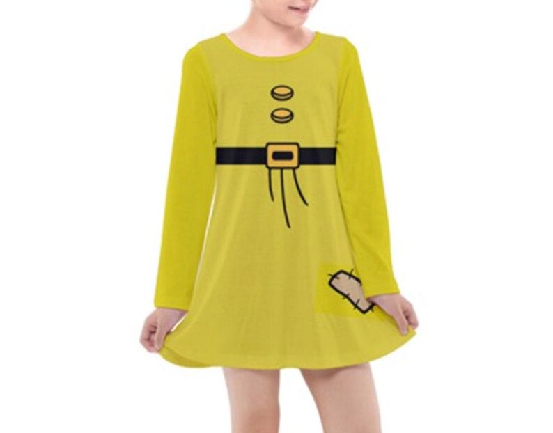 Kid's Dopey Snow White and the Seven Dwarfs Inspired Long Sleeve Dress image 1