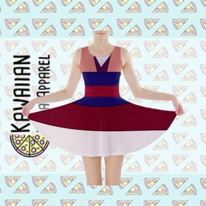 Women&#39;s Pink Mulan Inspired Skater Dress